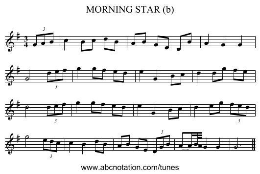 MORNING STAR (b) - staff notation