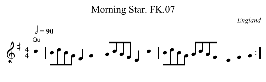 Morning Star. FK.07 - staff notation