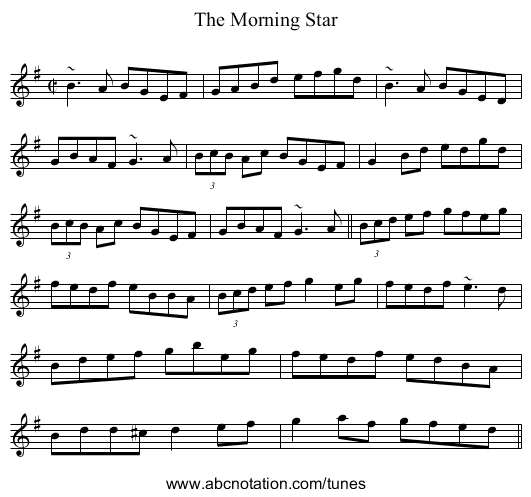 Morning Star, The - staff notation