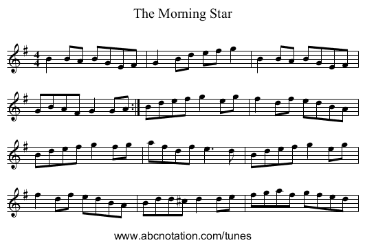 Morning Star, The - staff notation