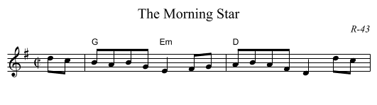 Morning Star, The - staff notation