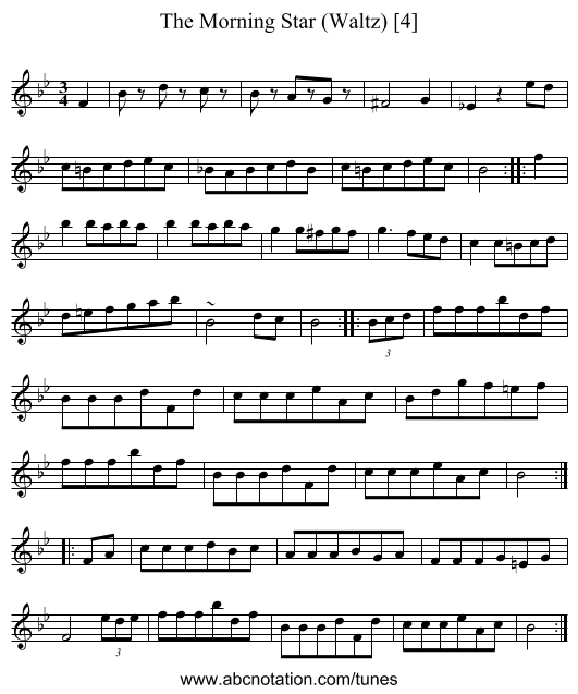 Morning Star (Waltz) [4], The - staff notation