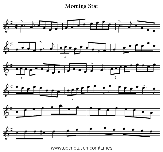 Morning Star - staff notation