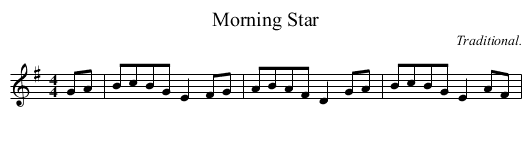 Morning Star - staff notation