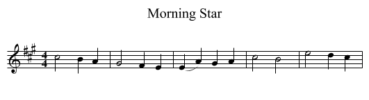 Morning Star - staff notation