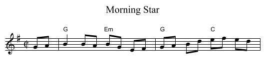 Morning Star - staff notation