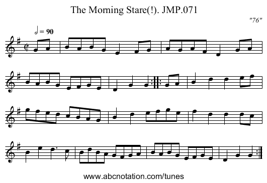 Morning Stare(!). JMP.071, The - staff notation