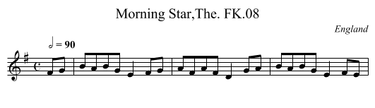 Morning Star,The. FK.08 - staff notation