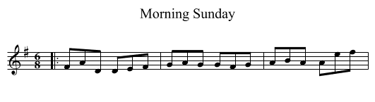 Morning Sunday - staff notation