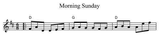 Morning Sunday - staff notation