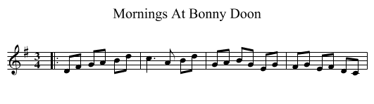 Mornings At Bonny Doon - staff notation