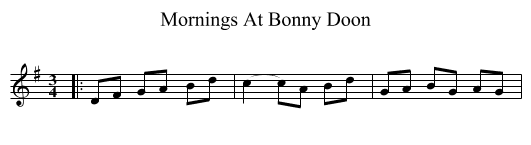 Mornings At Bonny Doon - staff notation