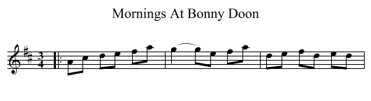 Mornings At Bonny Doon - staff notation