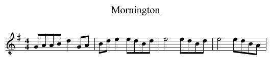 Mornington - staff notation