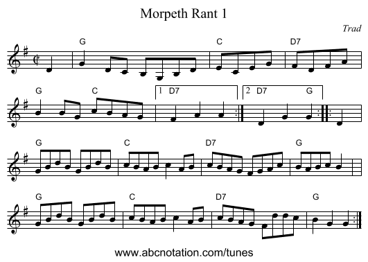 Morpeth Rant 1 - staff notation