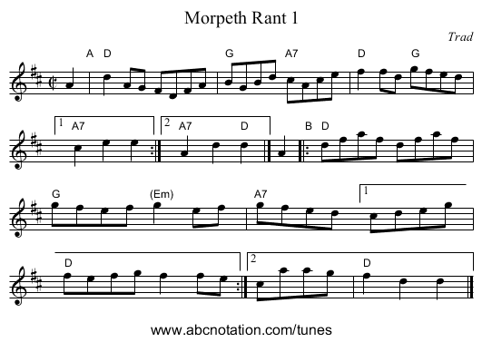 Morpeth Rant 1 - staff notation