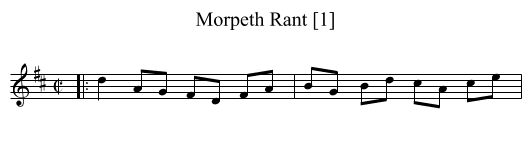 Morpeth Rant [1] - staff notation