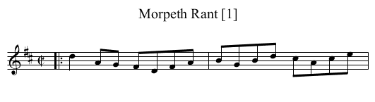 Morpeth Rant [1] - staff notation