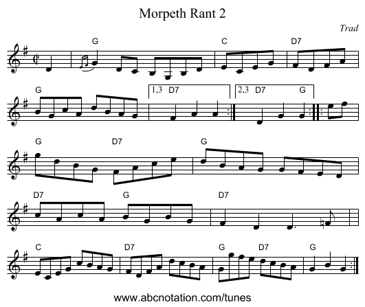 Morpeth Rant 2 - staff notation