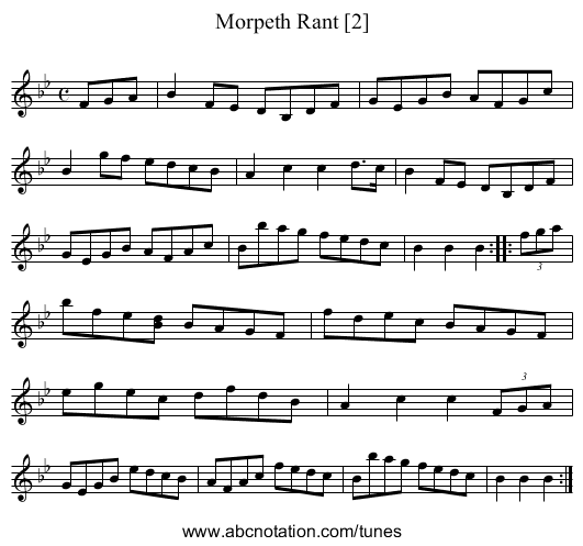 Morpeth Rant [2] - staff notation