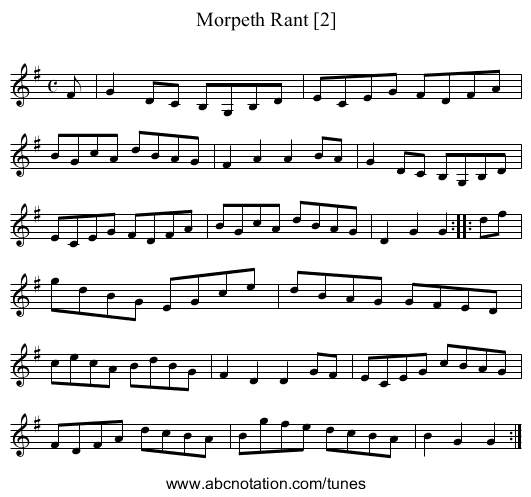 Morpeth Rant [2] - staff notation