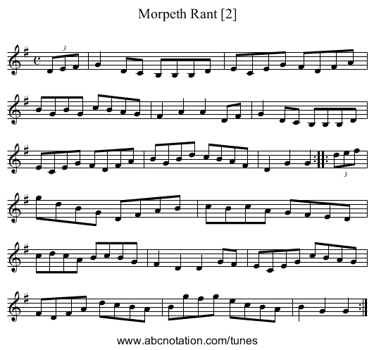 Morpeth Rant [2] - staff notation
