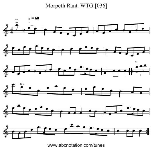 Morpeth Rant. WTG.[036] - staff notation