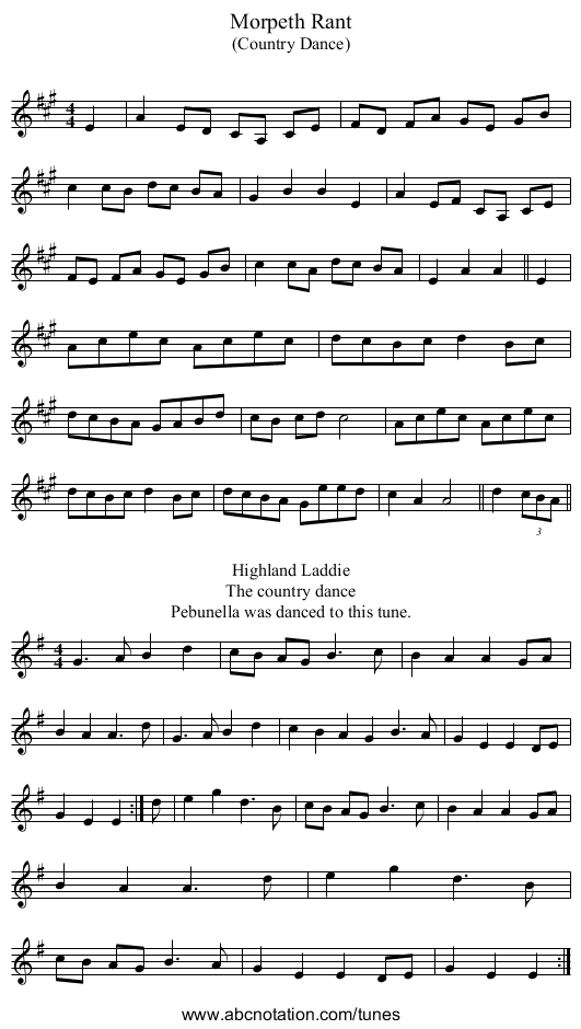 Morpeth Rant - staff notation