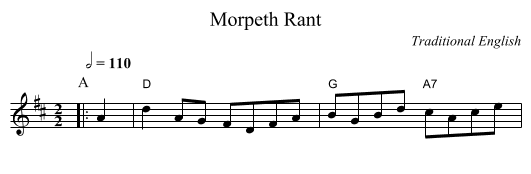 Morpeth Rant - staff notation