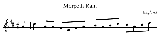 Morpeth Rant - staff notation