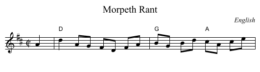 Morpeth Rant - staff notation