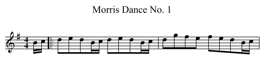 Morris Dance No. 1 - staff notation