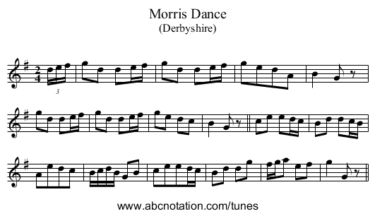 Morris Dance - staff notation