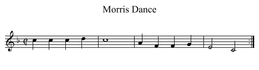 Morris Dance - staff notation