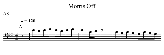 Morris Off - staff notation