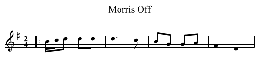 Morris Off - staff notation