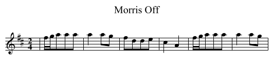 Morris Off - staff notation