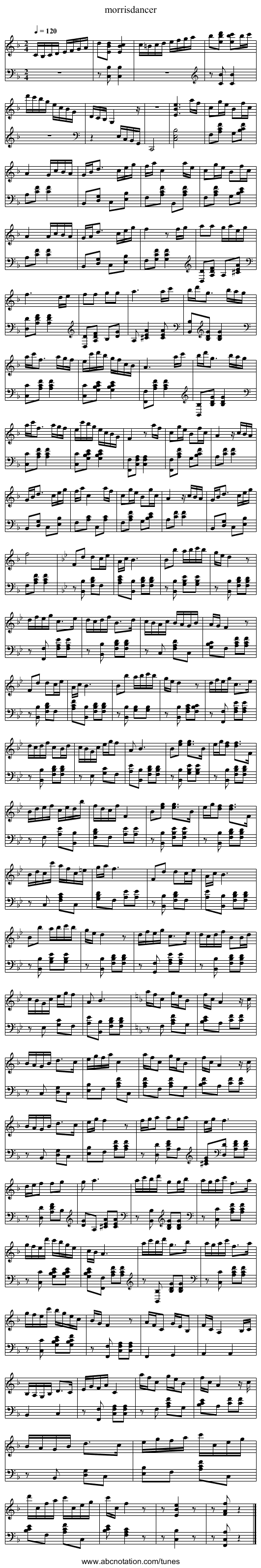 morrisdancer - staff notation