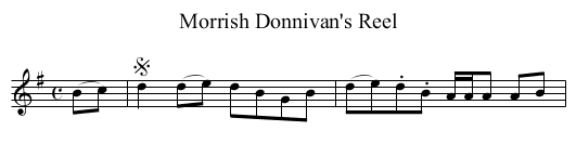 Morrish Donnivan's Reel - staff notation