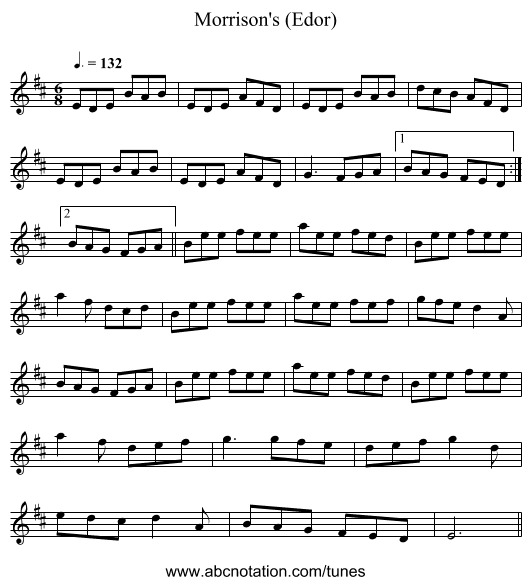 Morrison's (Edor) - staff notation