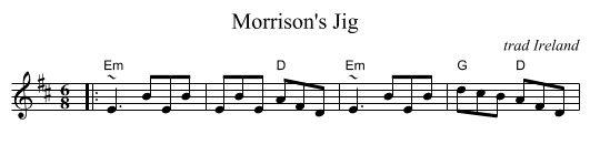 Morrison's Jig - staff notation