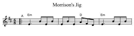 Morrison's Jig - staff notation