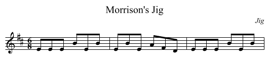 Morrison's Jig - staff notation