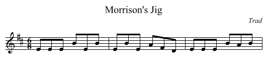 Morrison's Jig - staff notation
