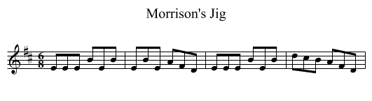 Morrison's Jig - staff notation