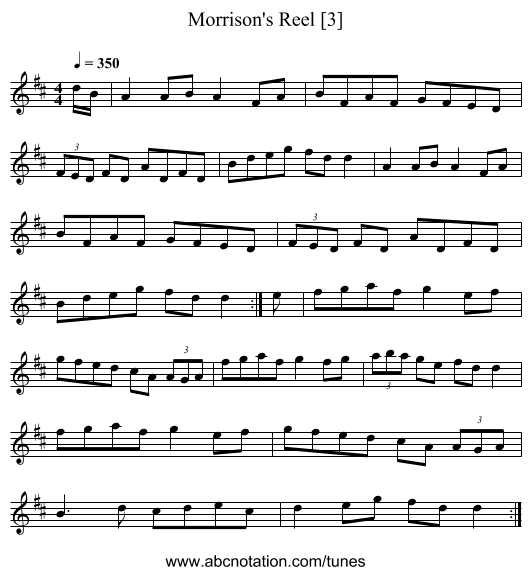 Morrison's Reel [3] - staff notation