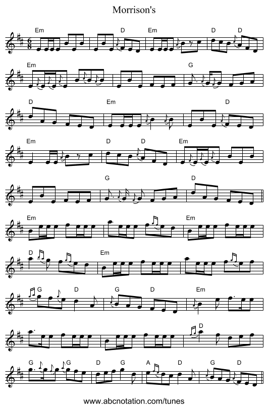 Morrison's - staff notation