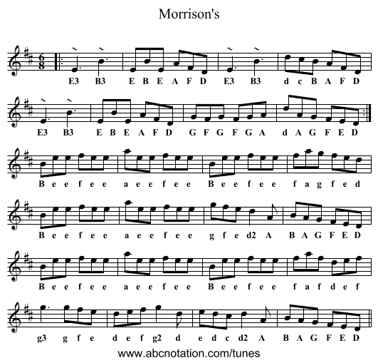 Morrison's - staff notation