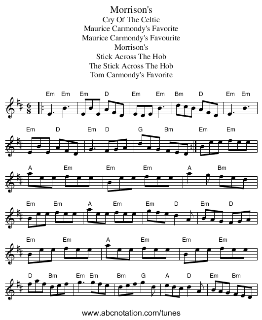 Morrison's - staff notation