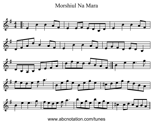 Morshiul Na Mara - staff notation